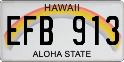 HI license plate EFB913