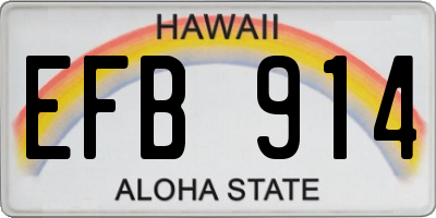 HI license plate EFB914
