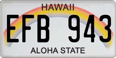 HI license plate EFB943