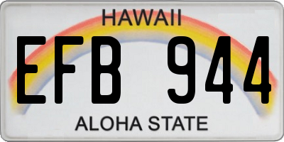 HI license plate EFB944