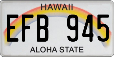 HI license plate EFB945