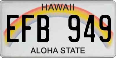 HI license plate EFB949