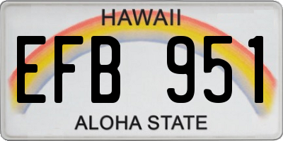 HI license plate EFB951