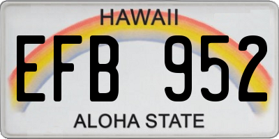 HI license plate EFB952