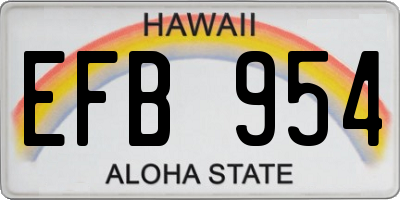 HI license plate EFB954