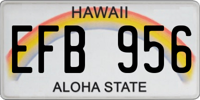 HI license plate EFB956