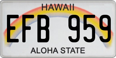 HI license plate EFB959