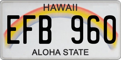 HI license plate EFB960