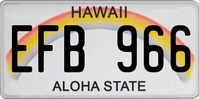 HI license plate EFB966