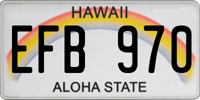 HI license plate EFB970