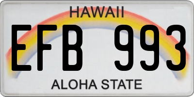 HI license plate EFB993