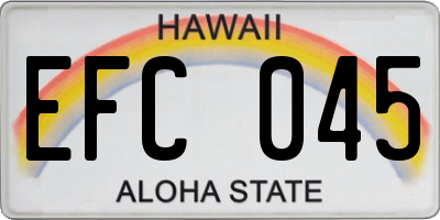 HI license plate EFC045
