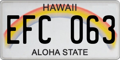 HI license plate EFC063