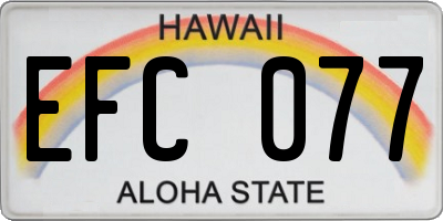 HI license plate EFC077
