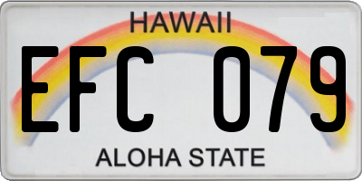 HI license plate EFC079