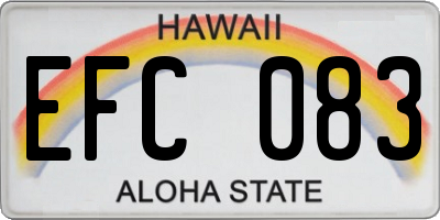 HI license plate EFC083