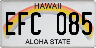 HI license plate EFC085