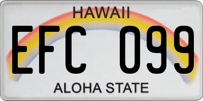 HI license plate EFC099