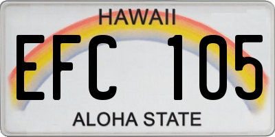 HI license plate EFC105