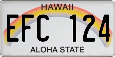 HI license plate EFC124