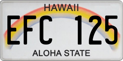 HI license plate EFC125