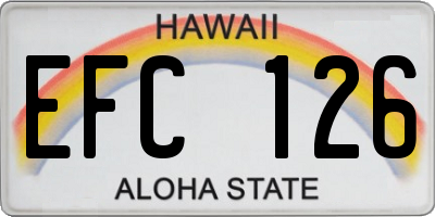 HI license plate EFC126