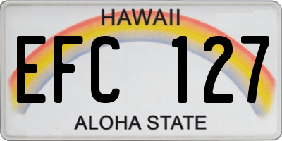 HI license plate EFC127
