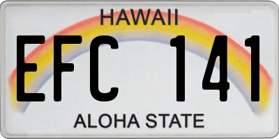 HI license plate EFC141