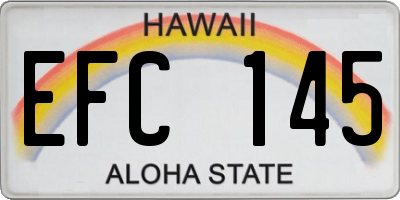 HI license plate EFC145