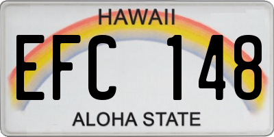 HI license plate EFC148