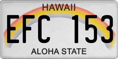 HI license plate EFC153