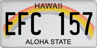 HI license plate EFC157
