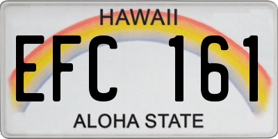 HI license plate EFC161