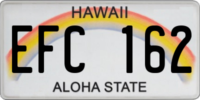 HI license plate EFC162
