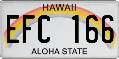 HI license plate EFC166