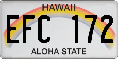 HI license plate EFC172