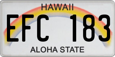 HI license plate EFC183