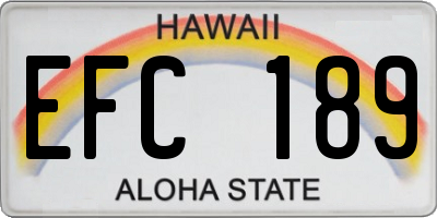 HI license plate EFC189
