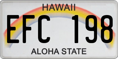 HI license plate EFC198