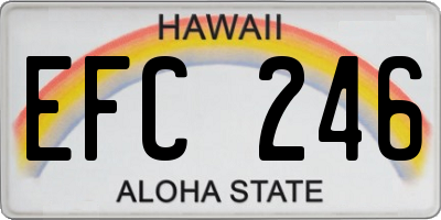 HI license plate EFC246