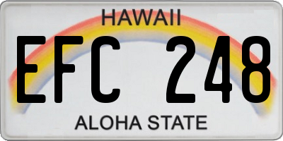 HI license plate EFC248