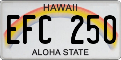 HI license plate EFC250