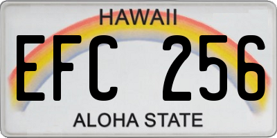 HI license plate EFC256