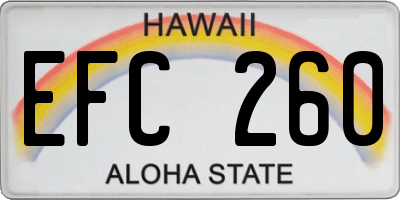 HI license plate EFC260