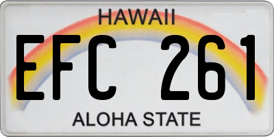 HI license plate EFC261