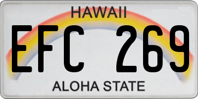 HI license plate EFC269