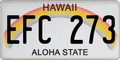 HI license plate EFC273