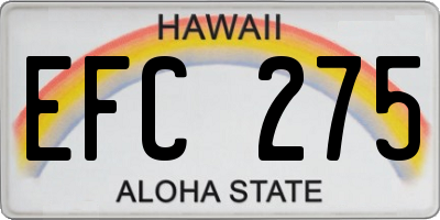 HI license plate EFC275