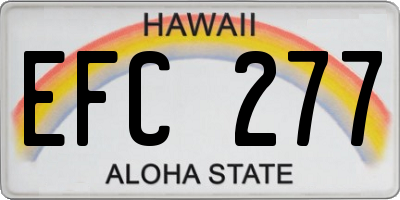 HI license plate EFC277