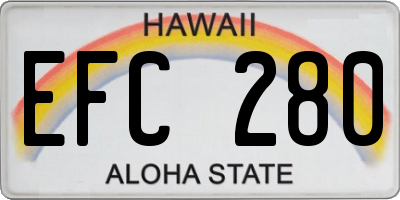 HI license plate EFC280